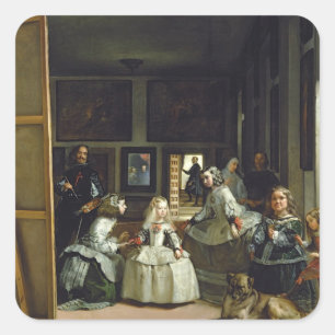 Adesivo Quadrado Las Meninas ou família de Philip IV, c.1656