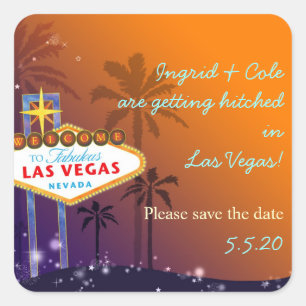 Adesivo Quadrado Las Vegas bonito que Wedding economias a data