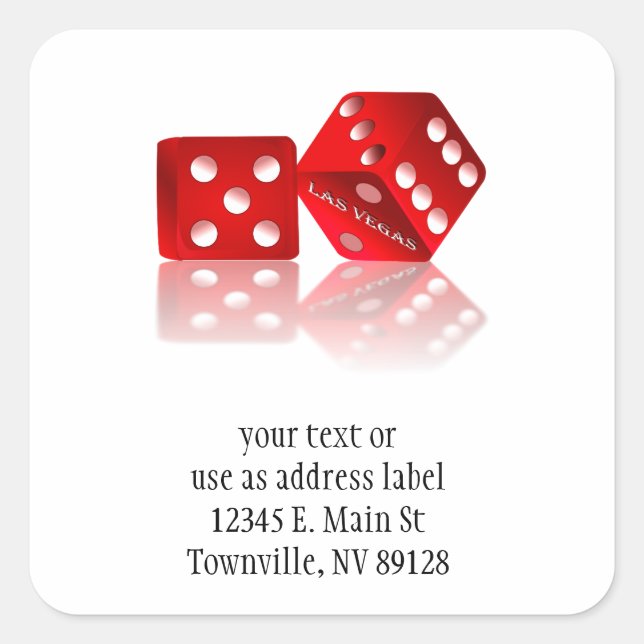 Adesivo Quadrado Las Vegas Dice (Frente)
