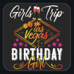Adesivo Quadrado Las Vegas Girls Trip Vacation Bachelorette Birthda<br><div class="desc">Las Vegas Girls Trip Vacation Bachelorette Birthday</div>