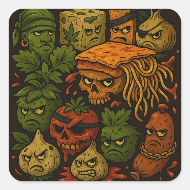 Adesivo Quadrado Lasanghetti's The Gang (Frente)