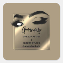 Adesivo Quadrado Lashes Cleaner Makeup Beauty Compra Faux Dourado