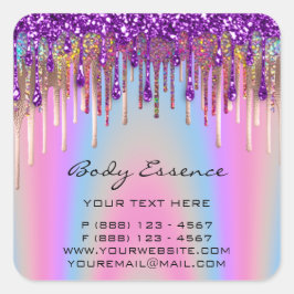 Adesivo Quadrado Lashes Ramal Compre Hológrafo Pastel Roxo