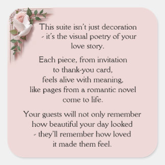 Adesivo Quadrado Lasting Impression - Pink Roses & Doves