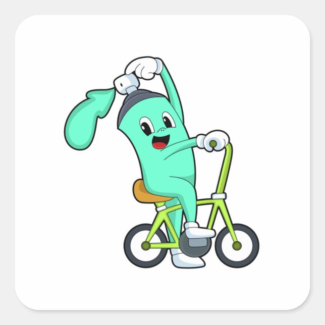 Adesivo Quadrado Lata de pulverização com Bicicleta (Frente)