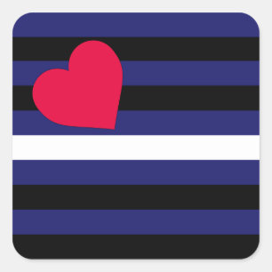 Adesivo Quadrado Látex de couro e de orgulho de BDSM bandeira