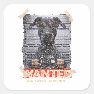 Adesivo Quadrado Latidos Ilegais: A Advertência Severa do Doberman