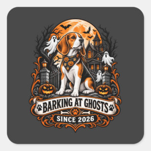 Adesivo Quadrado Latindo Fantasmas Desde 2026 Beagle Halloween Fant