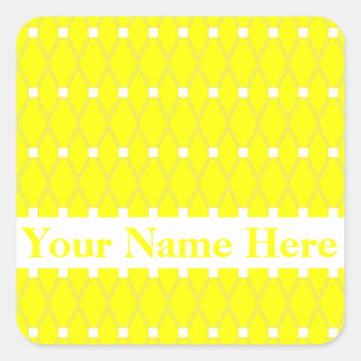 Adesivo Quadrado Latite de Argyle Amarelo com monograma