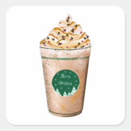 Adesivo Quadrado Latte Natalício com Canelado de Caramelo