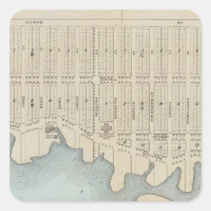 Adesivo Quadrado Lavallette City by Sea, Squan Beach, NJ