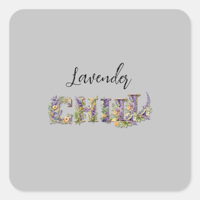 Adesivo Quadrado Lavanda Chill (Frente)