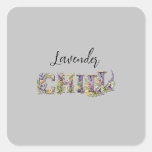 Adesivo Quadrado Lavanda Chill