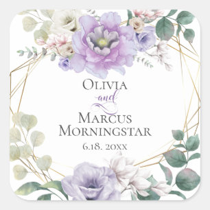 Adesivo Quadrado Lavanda de Casamento Peony Alabaster Magnolia
