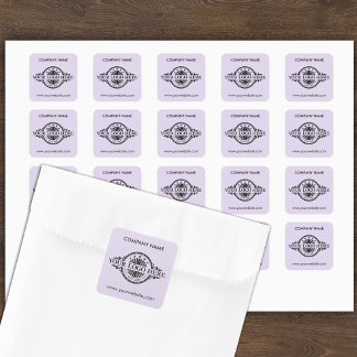 Adesivo Quadrado Lavanda de quadrado personalizado do logotipo e si