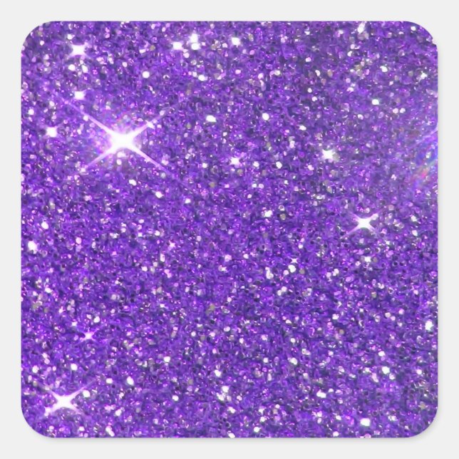 Adesivo Quadrado Lavanda de Trendy Roxo Glitter Glitz (Frente)