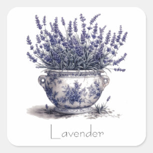 Adesivo Quadrado Lavanda em Azul Delft