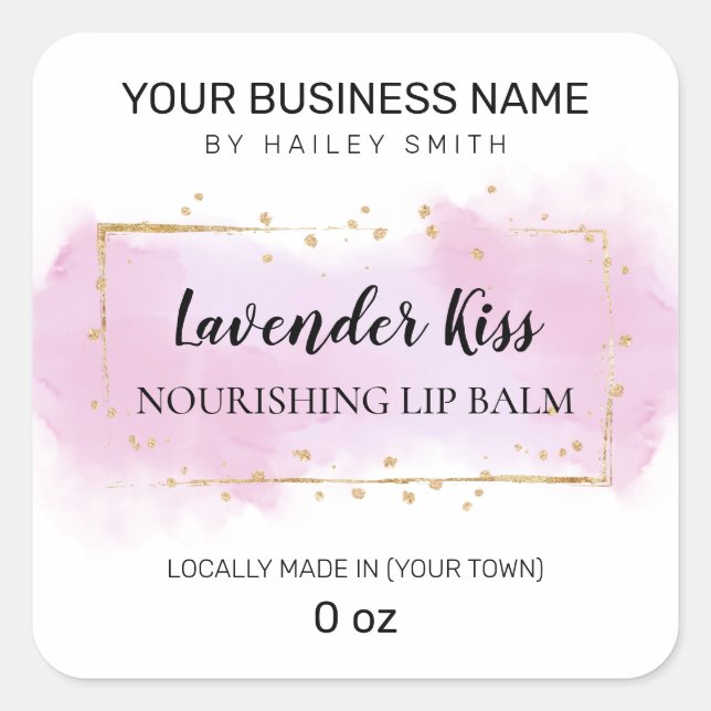 Adesivo Quadrado Lavanda Flavor Roxo E Lâmpada Dourada (Frente)