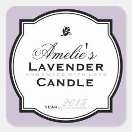 ADESIVO QUADRADO LAVANDA | PEDAÇO PERSONALIZADO DE SOAP E CANDELA
