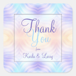 Adesivo Quadrado Lavanda Teal Yellow Melon Obrigado