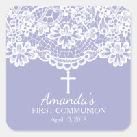 Lavanda Vintage Lace First Sagrado Communker