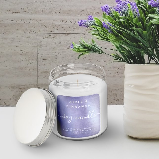 Adesivo Quadrado Lavender Purple Foil Brushed Metal Soy Candle (Criador carregado)