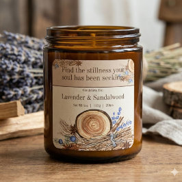 Adesivo Quadrado Lavender Sandalwood Quote Candle Label