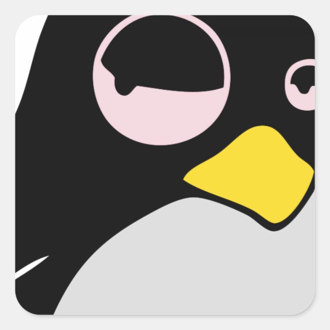 ADESIVO QUADRADO LAZY LINUX TUX PENGUIN (Frente)