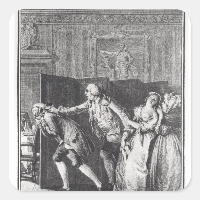 Adesivo Quadrado Le Baron chassa Candide du Chateau (Frente)