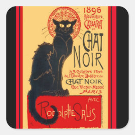 Adesivo Quadrado Le Chat Noir, The Black Cat, Art
