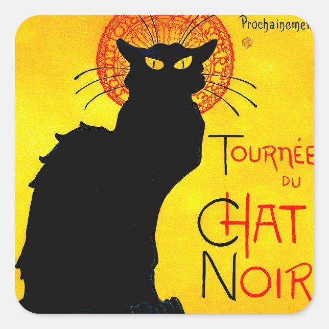 Adesivo Quadrado Le Chat Noir Vintage (Frente)