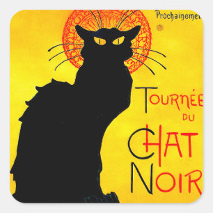 Adesivo Quadrado Le Chat Noir Vintage