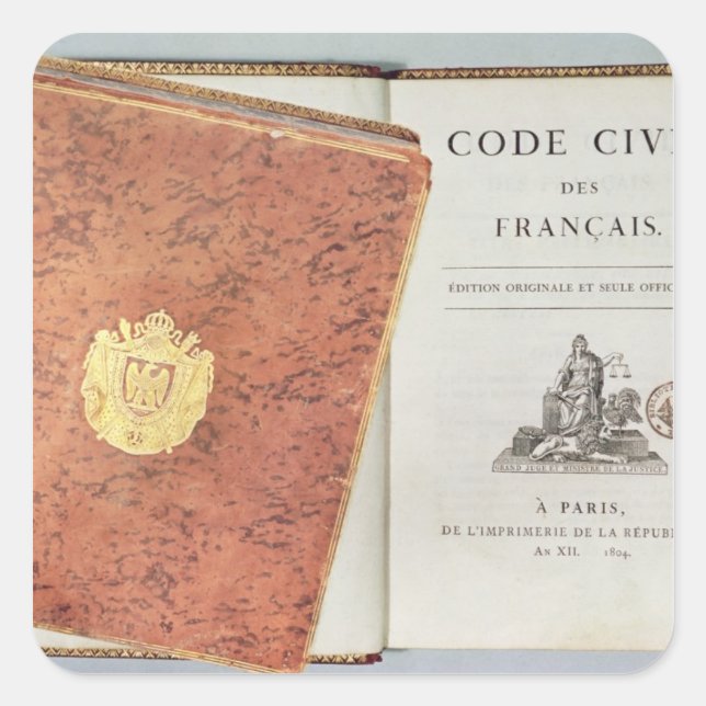 Adesivo Quadrado Le Code Civil des Francais" (Frente)