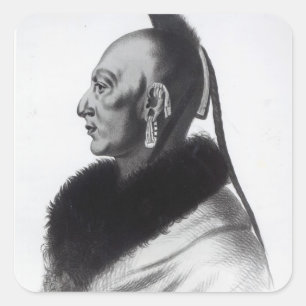 Adesivo Quadrado Le Soldat du Chene, um chefe da Osage