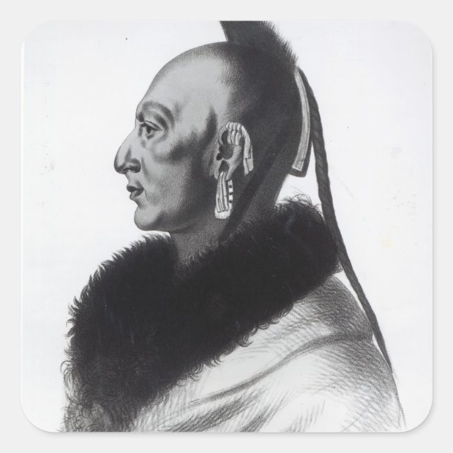 Adesivo Quadrado Le Soldat du Chene, um chefe da Osage (Frente)