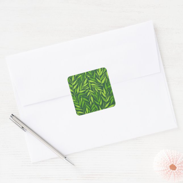 Adesivo Quadrado Leaf Branch. (Envelope)