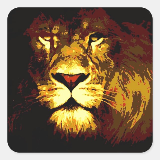 Adesivo Quadrado Leão (Frente)