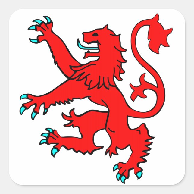 Adesivo Quadrado Leão Anampado Escocês (Frente)