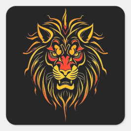 Adesivo Quadrado Leão da arte moderna