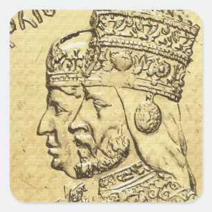 Adesivo Quadrado Leão de Menen Rasta da imperatriz de Haile