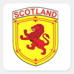 Adesivo Quadrado Leão desenfreado de Scotland