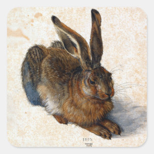Adesivo Quadrado Lebre dos jovens de Albrecht Dürer