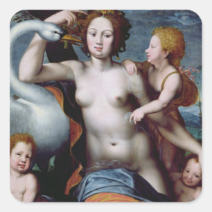 Adesivo Quadrado Leda e o Cisne