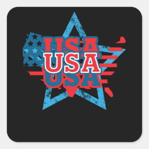 Adesivo Quadrado Legal bandeira americana Color Star - AMOR EUA