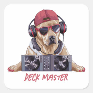Adesivo Quadrado Legal Beats Canine DJ