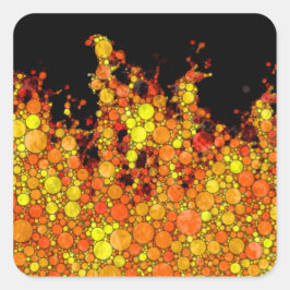 Adesivo Quadrado Legal chamas de incêndio pretas