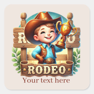 Adesivo Quadrado Legal Cowboy Rodeo adicionar texto