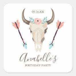 Adesivo Quadrado Legal Crânio de Vaca