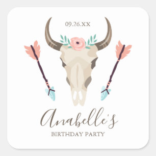 Adesivo Quadrado Legal Crânio de Vaca