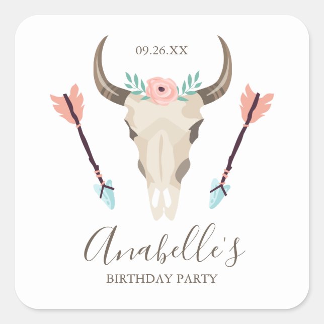 Adesivo Quadrado Legal Crânio de Vaca